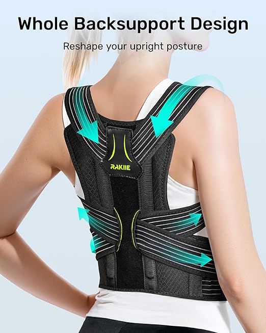 Posture Corrector for Women and Men, Adjustable Back Brace with Underarm Pain Relief Strap, Breathable Shoulder Straightener For Hunchback, Neck, Mid and Upper Back Support, S