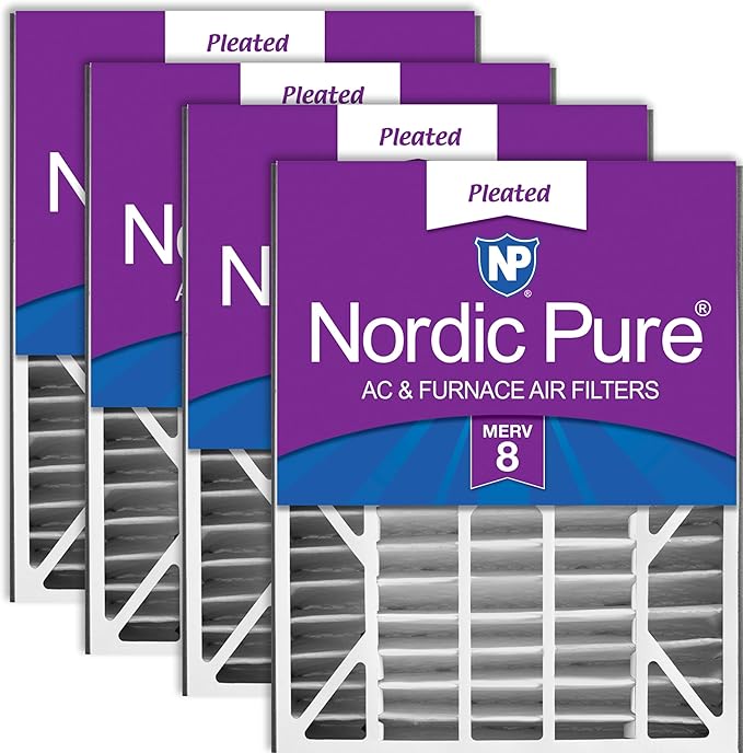 Nordic Pure 20x25x5 Air Bear Replacement 255649-102 MERV 8 Air Filters 4 Pack