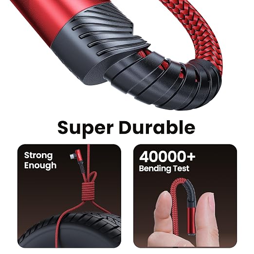 toocki USB C Cable Right Angle 2-Pack 10ft USB A to USB C Charger Cable | Black 90 Degree Braided Fast Charging Carpaly Cord for iPhone17 Series Samsung Galaxy S25/ S24+/Note 10 LG V30 Switch