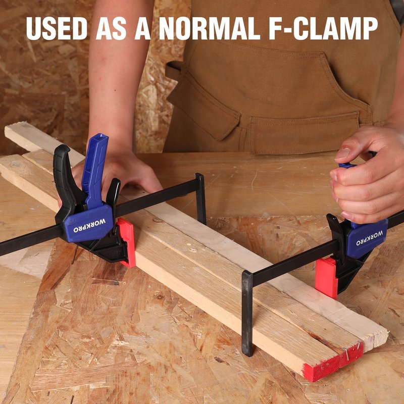 WORKPRO 9" Track Saw Clamps, Quick Release Clamp for Woodworking, Circular Saw Guide Rail System, 150lbs Load Limit x 2-1/2" Throat Depth, 2PC