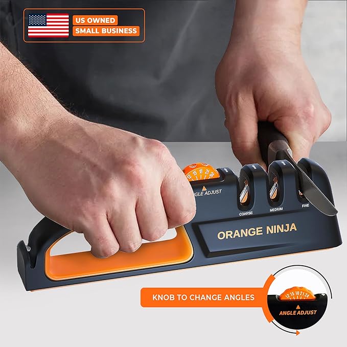 5 Precision Adjust Knife Sharpener- 3-Stage Premium Kitchen Knife Sharpener