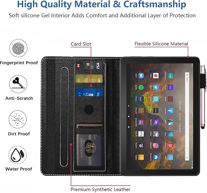 Case for All-New Fire HD 10/Fire HD 10 Plus Tablet 10.1 (11th Gen 2021 Released) - Premium PU Leather Stand Cover with Auto Wake/Sleep - Bible Verse Proverbs 31:25