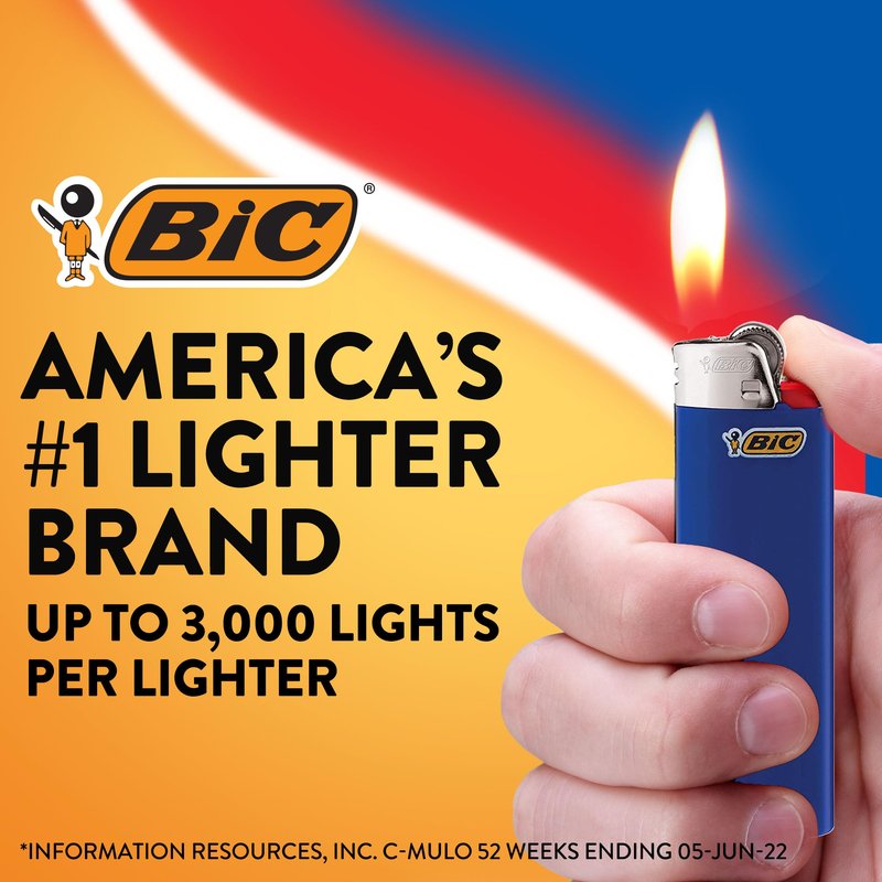 BIC Classic Maxi Pocket Lighter, Gray, 12-Pack (Packaging May Vary)