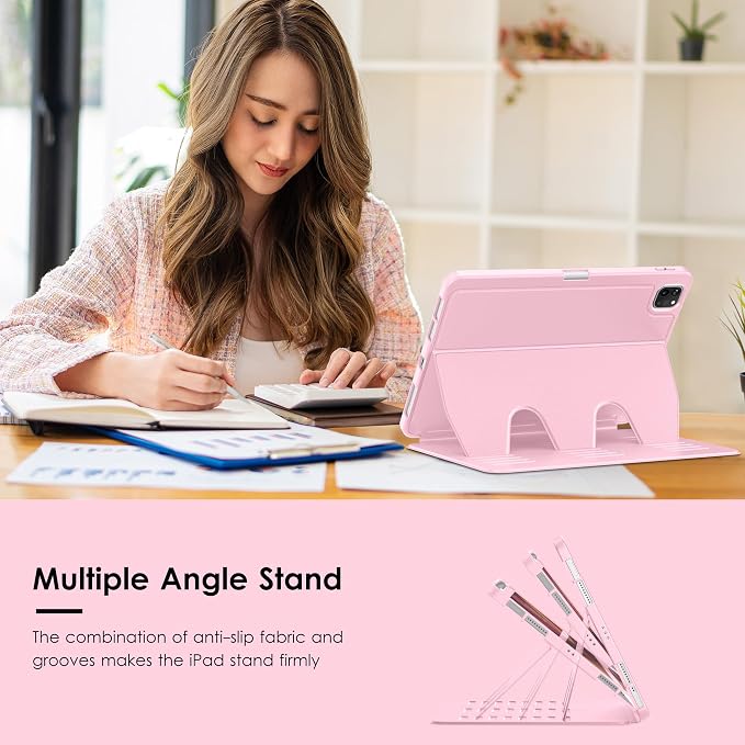 VIKESI Case for iPad Pro 11 inch (M5/M4) 2025/2024Multiple Angles Magnetic Stand CoverShockproof BackPencil Holderand Auto Sleep/WakeBlack