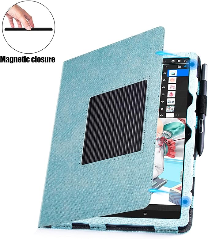 Case for Wacom MovinkPad 11 TabletDark Blue | Multiple-Angles Viewing StandPremium PU Leather Protective Cover with Pen Holder Loop