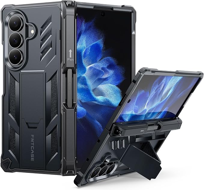 FNTCASE for 11 Pro XL Case Rugged Kickstand 2 Front Frames Black | Built-in Screen Protector 20FT Military-Grade Drop Protection Rugged Heavy Duty Shockproof Full Body Protective Cover