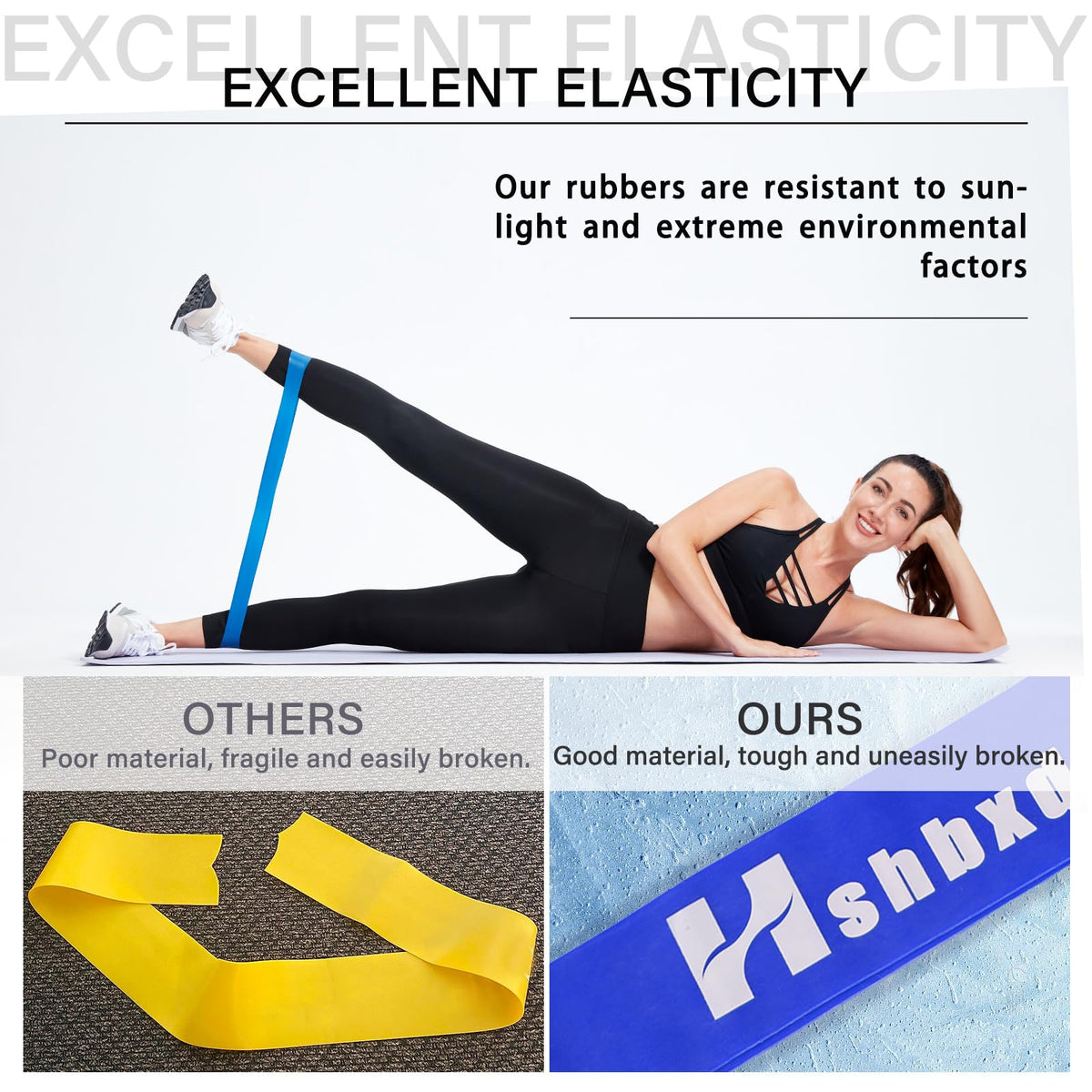 Resistance Bands for Physical Therapy, Bands for Working Out, Latex Free Elastic and Exercise Bands Set for Stretching, Suitable for Rehab, Yoga, Pilates, Gym, Home Exercise