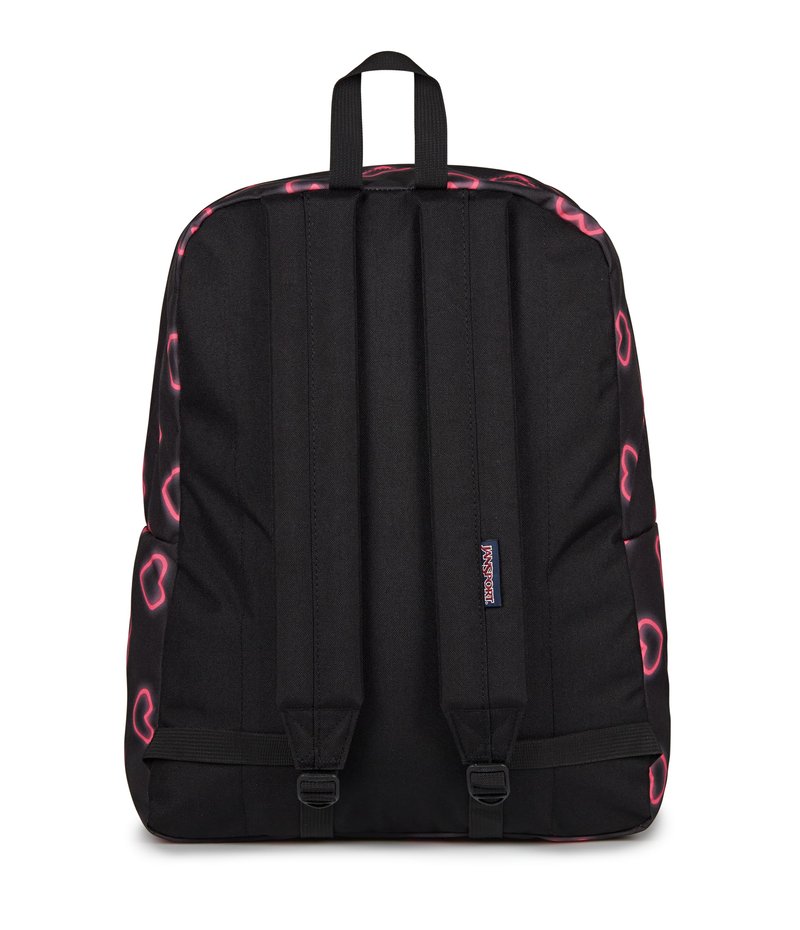 JanSport SuperBreak One Backpacks - Durable, Lightweight Bag with 1 Main Compartment, Front Utility Pocket with Built-in Organizer - Premium Backpack - Happy Hearts Black