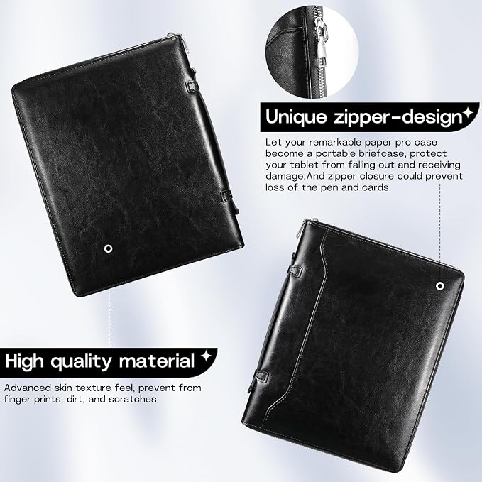 Case for Samsung Galaxy Tab S10 Lite / S10 FE / S9 FE 10.9-Inch / S9 11 | PU Leather / Zipper Bag / Clear Back Case / Hand Strap / Shoulder Strap / S-Pen Holder / Stand Cover