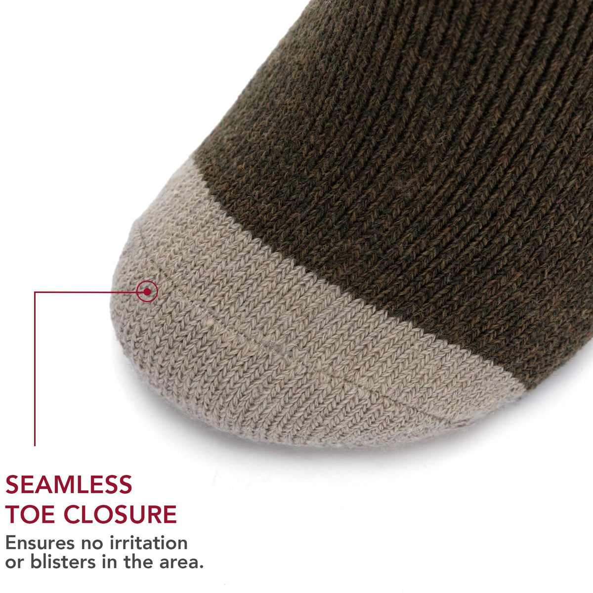 RockDove Men’s Thick Knit Wool Blend Crew Socks 3 Pairs