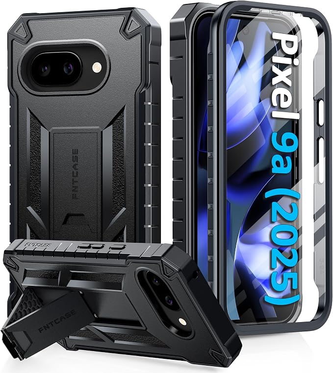FNTCASE for 11 Pro XL Case Rugged Kickstand 2 Front Frames Black | Built-in Screen Protector 20FT Military-Grade Drop Protection Rugged Heavy Duty Shockproof Full Body Protective Cover