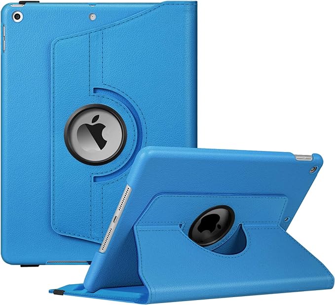 Fintie 360° Rotating Case for iPad 9th / 8th / 7th Generation 10.2 Inch | Swivel Stand Portrait &amp Landscape Viewing Shockproof Cover with Pencil Holder Auto Wake/Sleep Aqua Wave