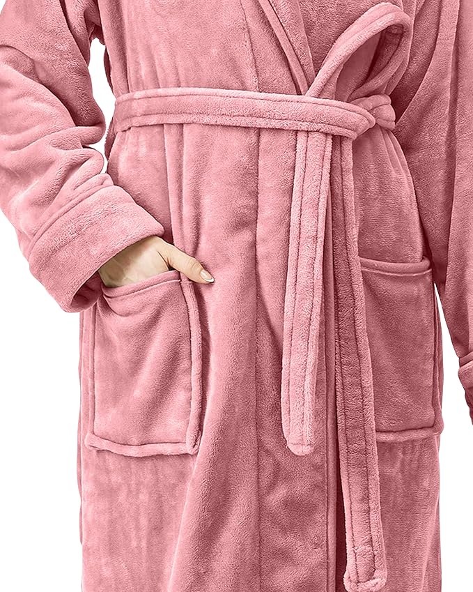 NY Threads Premium Womens Robe, Plush Fleece Long Bath Robe for Women, Fluffy Soft Women's Bathrobe