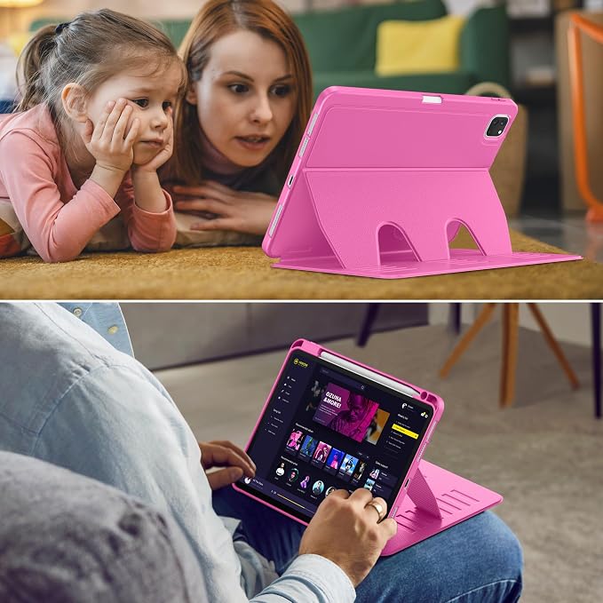 VIKESI Case for iPad Pro 11 inch (M5/M4) 2025/2024Multiple Angles Magnetic Stand CoverShockproof BackPencil Holderand Auto Sleep/WakeBlack