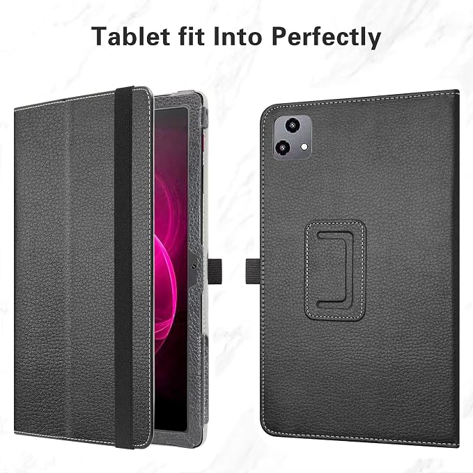 Bige for T-Mobile REVVL TAB 5G CasePU Leather Folio 2-Folding Stand Cover for T-Mobile REVVL TAB 5G 10.36 Inch TabletBlack