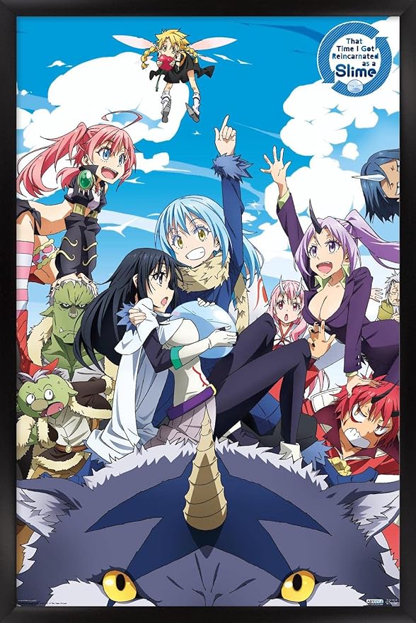 Trends International That Time I Got Reincarnated As A Slime - Group Wall Poster, 14.725" x 22.375", Black Framed Version