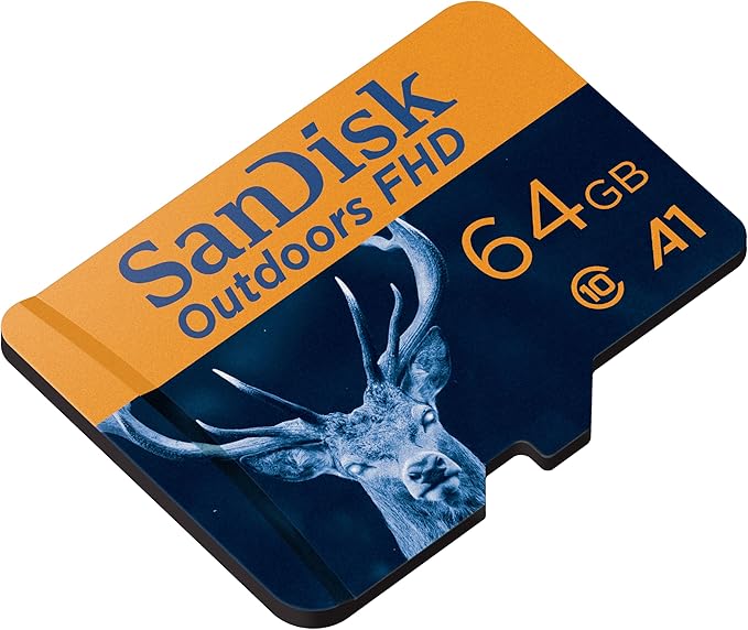 SanDisk 64GB 2-Pack Outdoors FHD microSDXC UHS-I Memory Card (2x64GB) with SD Adapter - Up to 100MB/s, Full HD, C10, A1, Trail Camera Micro SD Card - SDSQUNR-064G-GN6VT