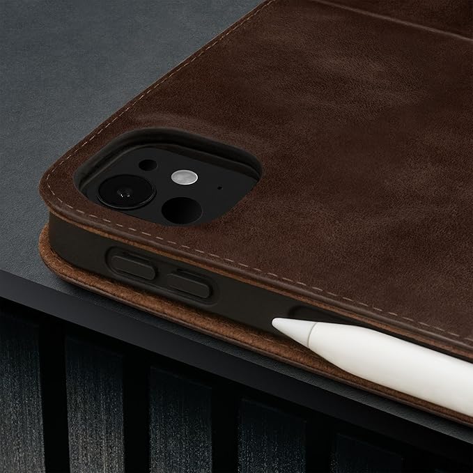 TORRO Case Compatible with iPad Pro 11” M5 / M4 (2025/2024) – Premium Leather iPad Pro 11” 2025/2024 Case with Stand Function Apple Pencil Connectivity and Wake/Sleep Function (Black)