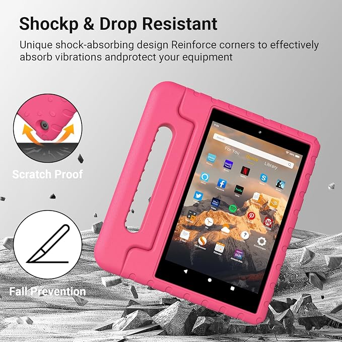 Kids Case for Amazon Fire HD 10 5/7/9 GenHandle Stand Green | Shockproof Lightweight designed for Amazon Fire hd 10 Tablet case Kids 5th/7th/9th Generation 2015/2017/2019 Released