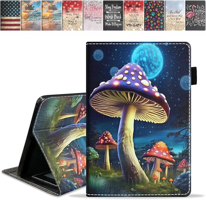 Case for Amazon Kindle Fire HD 8/Fire HD 8 Plus Tablet (12th/10th Generation 2024/2022/2020 Release) Slim PU Leather Cover with Card Slot &amp Auto Wake/Sleep African American Women