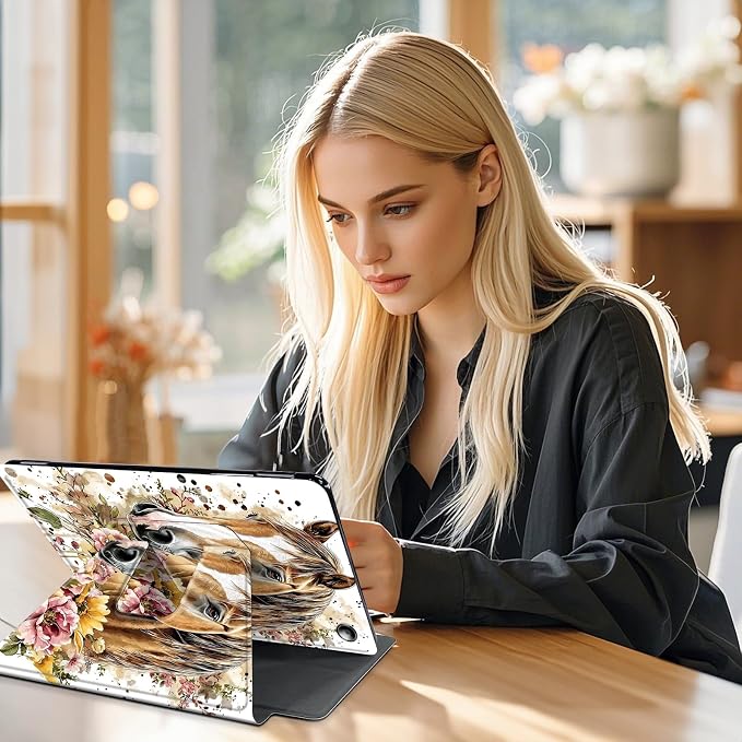 for Amazon Fire Max 11 2023 Release Table Case 11'' Rotating Auto Wake Sleep Leather Table Case for Amazon Fire Max 11 2023 Release Stand Bird Flowers Design for Woman Man