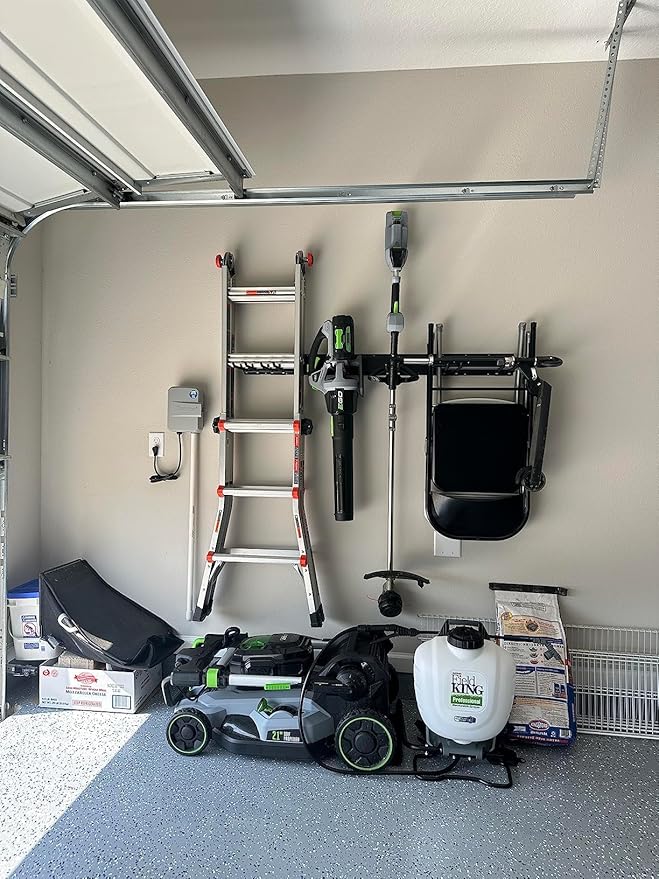 Garage Tool Organizer Wall Mount - 48 inches - Sturdy Storage Rack with Adjustable Hooks, Anti-Rust - Easy Installation, 300lbs Capacity - Garden Tool Organizer (03 Racks & 06 Hooks)