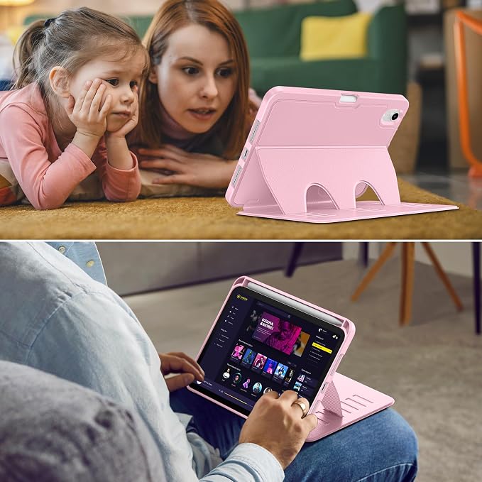 VIKESI Case for iPad mini 7 (A17 Pro) and iPad mini 6Multiple Angles Magnetic Stand CoverShockproof Soft BackPencil Holderand Auto Sleep/WakeBlack