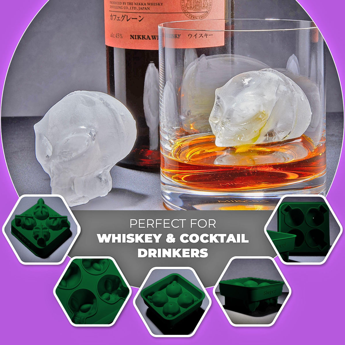 SHAPED 3D Ancient Alien Ice Mold Trays, Flexible Silicone Alien Figure Makers for Ice Cubes, Soaps, Chocolates, DIY Figures, Cookies, Resin Models