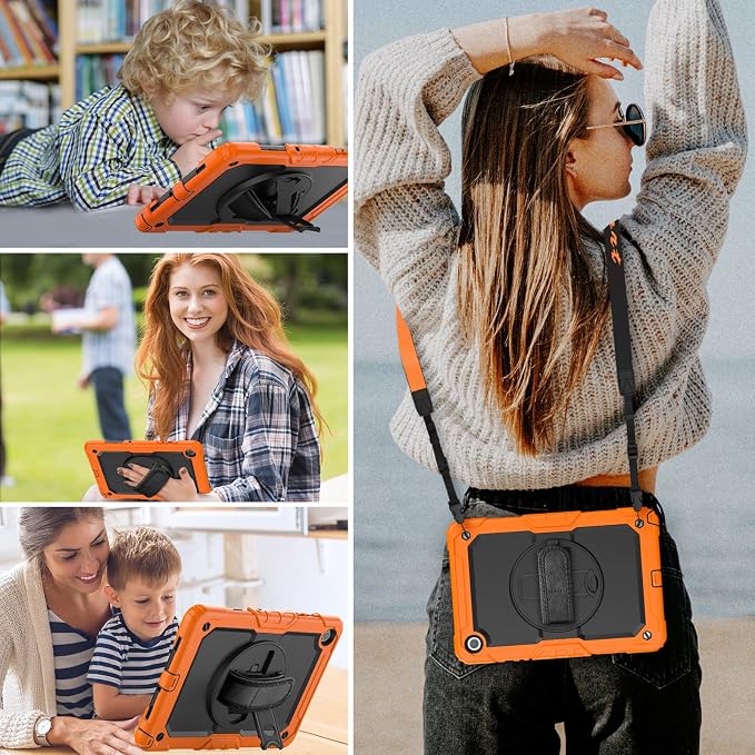 HXCASEAC Case for Samsung Galaxy Tab S6 Lite 10.4 inch Protective with Screen Protector/Hand Strap/S Pen Holder Shockproof S6 Lite Tablet Case 2024/2022/2020 SM-P610 SM-P613 SM-P620 - Black