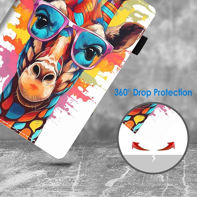 Case for Amazon Kindle Fire HD 10 Tablet 10.1 (9th/7th Generation 2019/2017 Release) Slim Folding Stand Folio Cover with Card Slot &amp Auto Wake/Sleep - African American Girl
