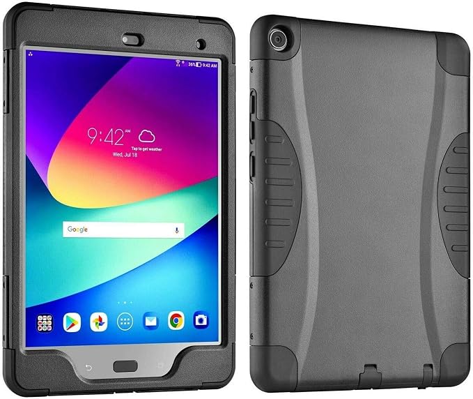 Verizon Rugged Case with Built-in Screen Protector for ASUS ZenPad Z8s 7.9 inch Tablet - Black