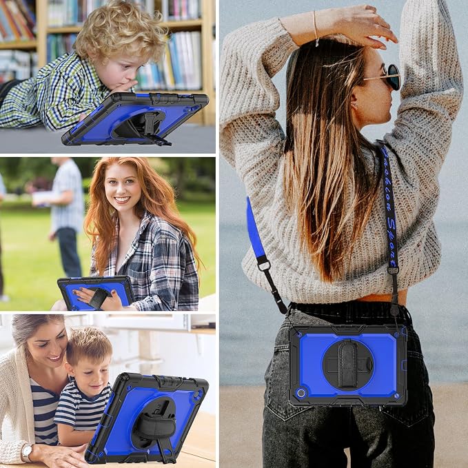 HXCASEAC Case for Samsung Galaxy Tab S6 Lite 10.4 inch Protective with Screen Protector/Hand Strap/S Pen Holder Shockproof S6 Lite Tablet Case 2024/2022/2020 SM-P610 SM-P613 SM-P620 - Black
