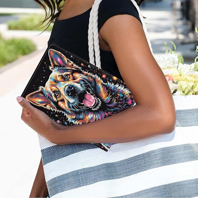 Case for Samsung Galaxy Tab S10 Plus 2024/ S9 Plus/ S9 FE Plus 5G 12.4 Inch 2023 Premium PU Leather Stand Folio Cover with Auto Sleep/Wake Abstract Colorful Dog