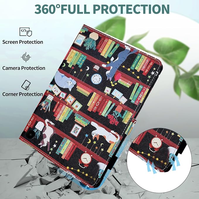 Case for Kindle Fire HD 10/10 Plus 13th/11th Generation 2023/2021 | PU Leather Folio Folding Stand Protective Cover for Fire HD 10.1 inch Tablet Auto Sleep Wake Hummingbird