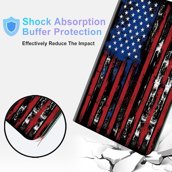 for Samsung Galaxy Tab S6 Lite Case 2022/2020 Release with Adjustable Stand &amp Auto Wake/Sleep Feature Smart Protect Cover Case for Samsung Tab S6 Lite 10.4 inch - American Flag