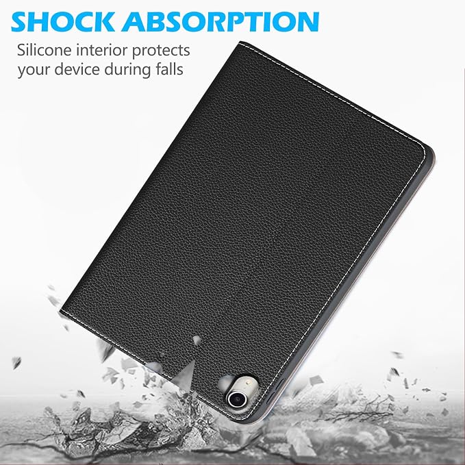 Case for 10.2-inch iPad 7th/8th/9th Gen (2019-2021 | Microfiber Leather ，Shockproof Smart Cover | Adjustable Stand | Auto Wake/Sleep | Multiple View Angles | Black