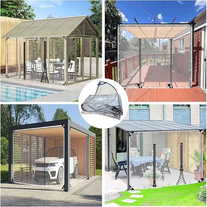 Transparent Tarpaulin Side Panels, Outdoor Clear Tarp Curtains