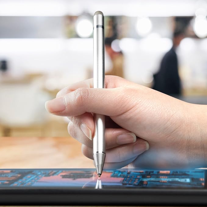 BoxWave Stylus Pen Compatible with MSI Summit E13 FLIP 2-in-1 (13.4 in) - AccuPoint Active Stylus Electronic Stylus with Ultra Fine Tip - Metallic Silver