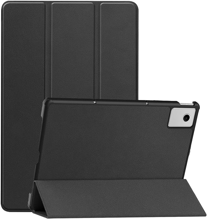 Case for Lenovo Idea Tab Plus 12.1 Inch Tablet 2025 (Black) | Scratch Resistant Leather Texture Cover with Trifold Stand Auto Sleep/Wake