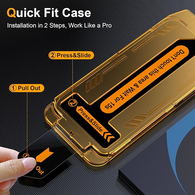 2 Pack for iPhone 15 Pro Max 6.7inch Matte Glass Screen Protector Auto Dust Removal Easy Installation Anti Glare Anti Fingerprint Tempered Glass Film Dynamic Island Compatible Case Friendly