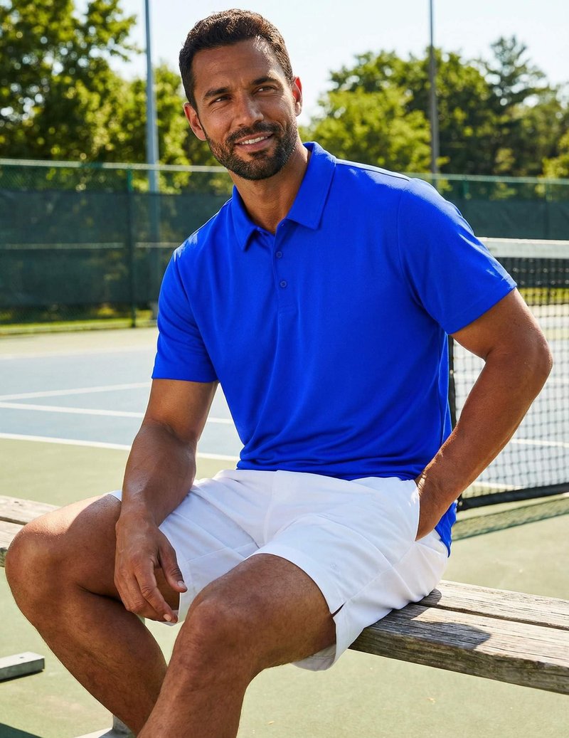 COOFANDY Polo Shirts for Men Short Sleeve Golf Shirts Basic Solid Color Collared Polo Shirt True Blue