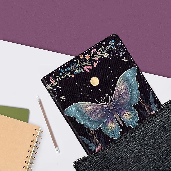 Case for iPad (A16) 11th Generation 11 Inch (2025) iPad 10th Generation 10.9 Inch (2022)，Slim Fit Foldable Standing Cover Case with Auto Sleep/Wake ，Moth Moon