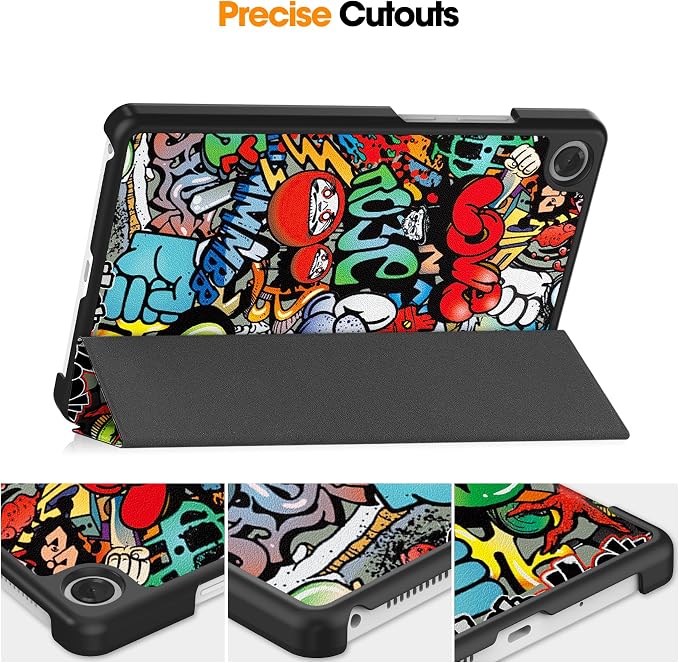 Smart Case for Lenovo Tab One / K9 8.7 Inch 2025 TB305XU/TB305FU Lightweight Trifold Stand Cover Auto Wake Sleep Blackish Green
