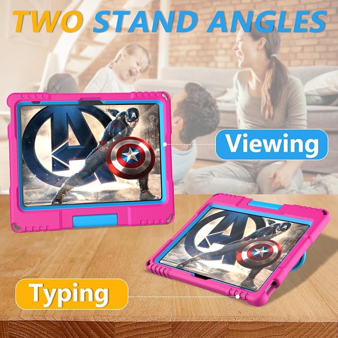 Kids Case for iPad 10th Generation 10.9-inch (2022) &amp iPad Air 11-inch M2 (2024) &amp iPad Pro 11-inch M4 (2024) Lightweight Shockproof Case Built-in Screen Protector with Handle Stand Black