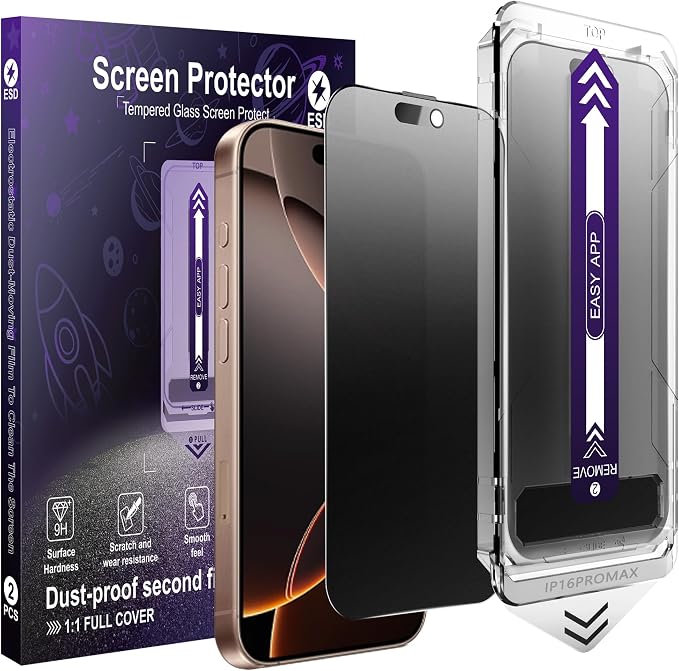 2-Pack Matte Privacy Screen Protector for iPhone 17 ProAnti-Glare &amp 25°Anti-SpyAnti-ReflectionAnti-FingerprintAuto Dust RemovalEasy Installation