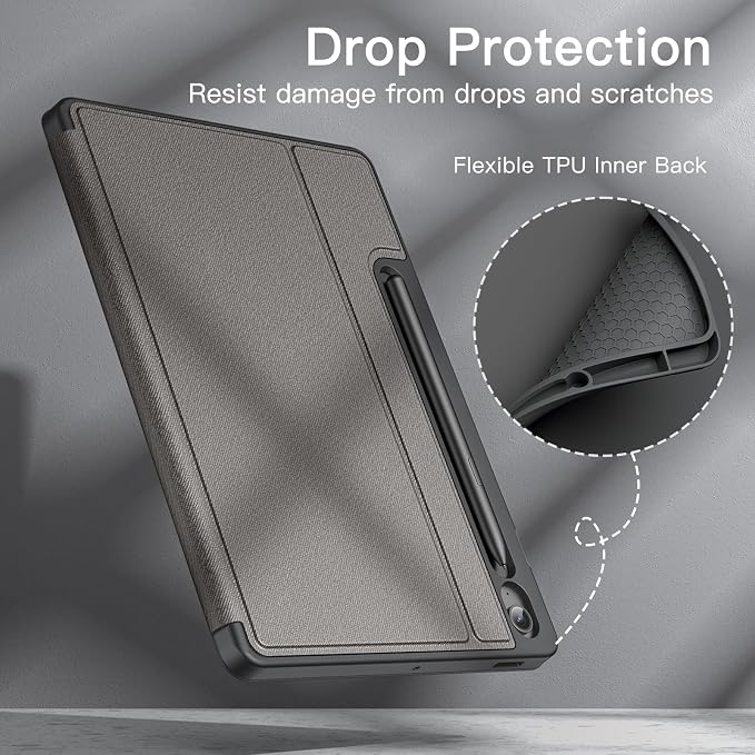 JETech Folio Case Cover for Samsung Galaxy Tab S10 FE Plus 13.1 Black | Multi-Angle Stand Cover S Pen Holder Slim Protective Cover Auto Wake/Sleep