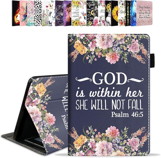 Case for Amazon Kindle Fire HD 10 Tablet 10.1 (9th/7th Generation 2019/2017 Release) - PU Leather Folio Case with Smart Auto Wake/Sleep African American Girl