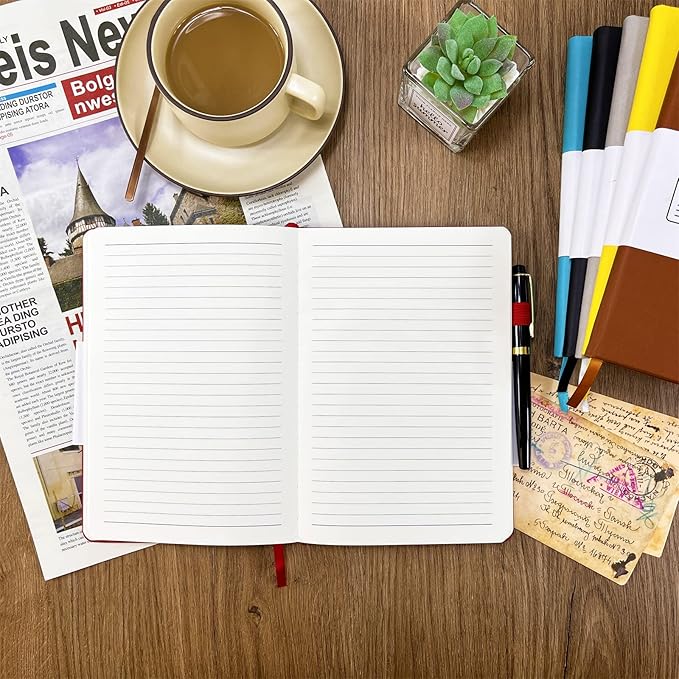 Notebook Journal, College Ruled Notebook Lined A5 160 Pages,Hard Cover Journals for Writing, Notebooks for Work Office School Women Men,5.7 inches x 8.4 inches(Red)
