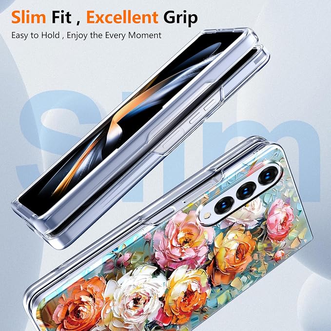 for Galaxy Z Fold4 CaseBuilt-in Magnet CircleWireless Charging | Military-Grade Shockproof case Cover for Samsung Galaxy Z Fold4Anagallis