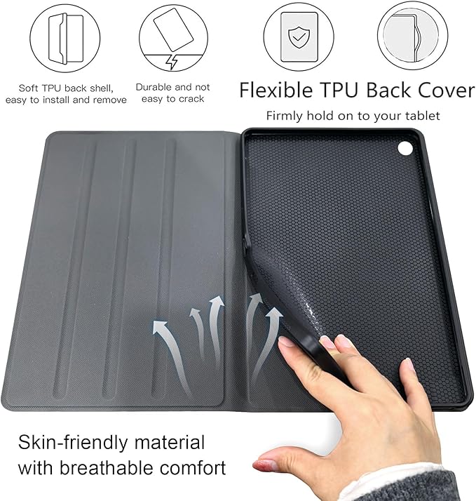 Case for Samsung Galaxy Tab A9 8.7-Inch 2023 Slim PU Leather Stand Cover with Auto Wake/Sleep Multi-Angle Viewing &amp Shockproof Adorable Bear